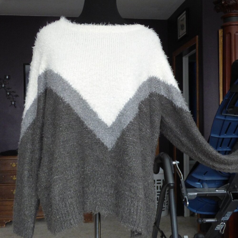SIMPLY BE MULTI COLOR LONG SLEEVE SWEATER 20 22 GOTH PEASANT PRAIRIE